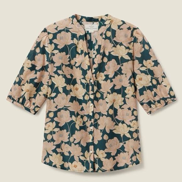NWT‎ Trovata Birds of Paradis Dakota Jasper Twilight Multi Silk Blend Blouse
